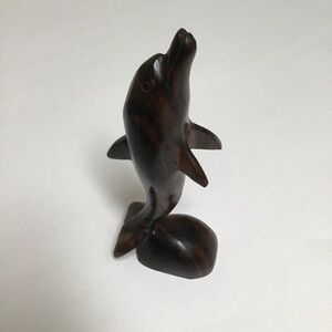 Dolphin Statue 6” Hand Carved Ironwood Wood Art Decor Marine Coastal FL Vintage